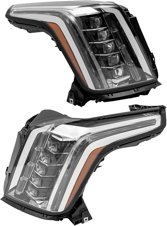 Front Headlights Assembly Left+Right Side for 2015-2020 Cadillac Escalade ESV w/LED DRL Projector Driver & Passenger Head Lights Direct Replacement Headlamps Assy Set (A Pair (Headlights))
