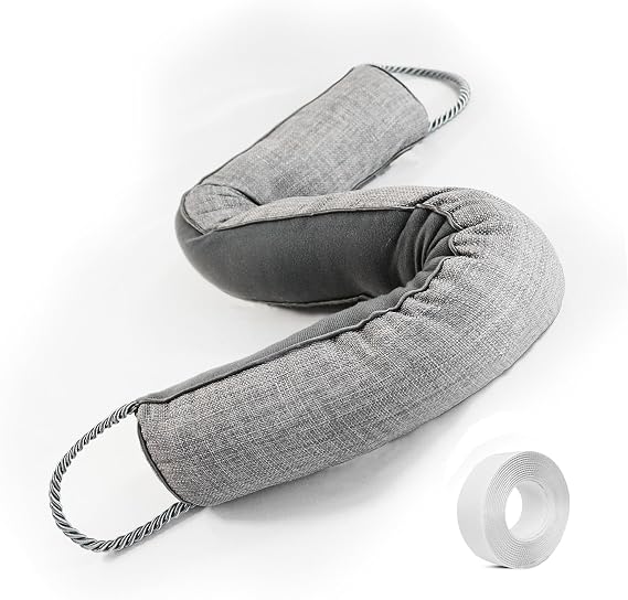 Heavy Duty Door Draft Stopper-Weighted Door Bottom Weather Stripping Noise Blocker (Grey, 32 inch)