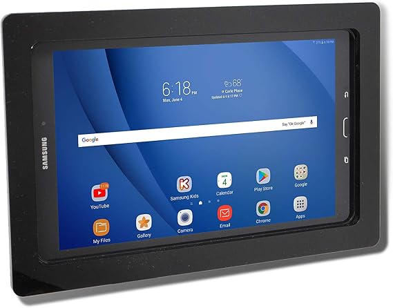 Anti-Theft Acrylic VESA Enclosure for Galaxy TAB 3/4 10.1" with Free Wall Mount Kit & 90-Degree Angle Charge Cable (Black)