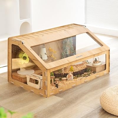 MEWOOFUN Wooden Hamster Cage for Syrian Hamster Large Hamster Cage Without Accessories 40.5 L X 23.1 W X 20.2H