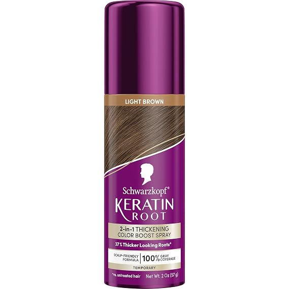 Schwarzkopf Keratin Root Light Brown Temporary Color & Thickening Spray