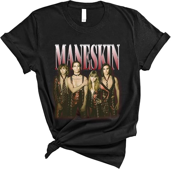 Mane.Skin T-Shirt, Rock Band Graphic Tee for Fans of Italian Rock Music Group, Casual Concert Outfit, Short Sleeve Unisex