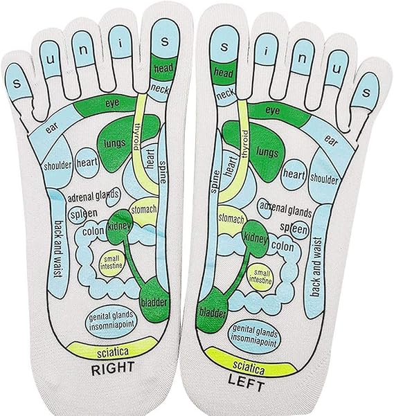 Acupressure Reflexology Socks Foot Massage Reflection Area Schematic Socks Foot Pressure Point Acupressure Massage Auxiliary Socks Help Improve Circulation