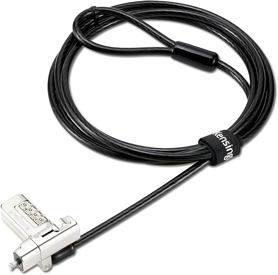 Kensington Universal 3-in-1 2.0 Combination Laptop Lock, fits T-bar, Nano, N17, Wedge-shaped Lock Types, 6-foot Computer Security Locking Cable, Compatible with Dell, HP, Lenovo - Resettable, K63394WW