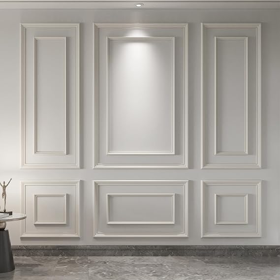 Art3d Premade Bilinear Frame Wainscoting Molding Set, 6 Separate Frame