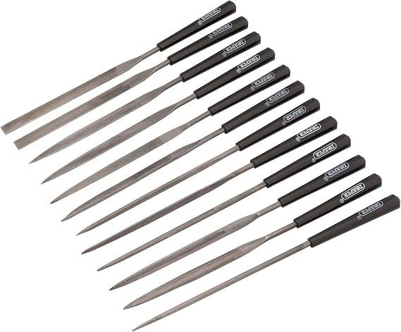 Draper 82640 140 mm Needle File 12 Piece Set, Blue