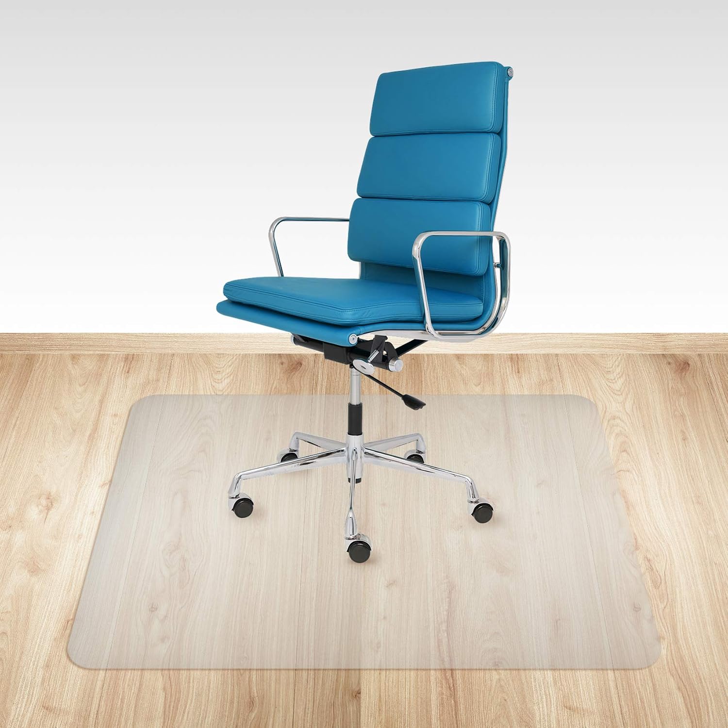 Durable Chair Mat Floor PE 75 x 120 cm 47.2 x 27.5" Polyethylene Protector, Hard Non-Slip Durable Rectangle Office Chair Mats