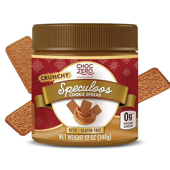 ChocZero Sugar Free Crunchy Speculoos Cookie Butter, 12 oz Jar