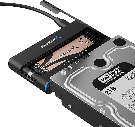 SABRENT USB-C M.2 NVMe + 2.5/3.5in SATA SSD/HDD Adapter (DS-UCMH)