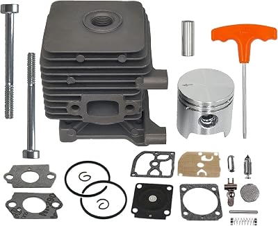 34mm Cylinder Piston for Stihl FS38 FS45 FS46 BR45 KM55 HL45 HS45 MM55 Trimmer Brushcutter BG55 BG45 BG46 Blower with Tapping Screw Rebuilt Kits Replaces# 4140 020 1202