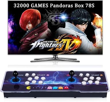 RegiisJoy 32000 in 1 Pandoras Box 78S Retro Arcade Game Console, 4 Player 3D Magical Modified Games, Search/Save/Hide/Pause Function, Favorite List, One-Button Combo, 128G TF, 12-Grid Classification