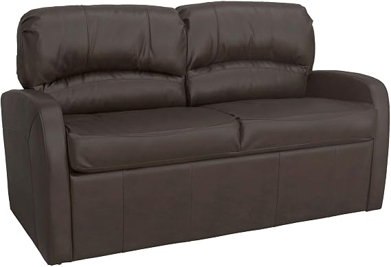 RecPro Charles 65" Jack Knife RV Sleeper Sofa with Arms | RV Furniture | Zero Wall Hugger (Chestnut)