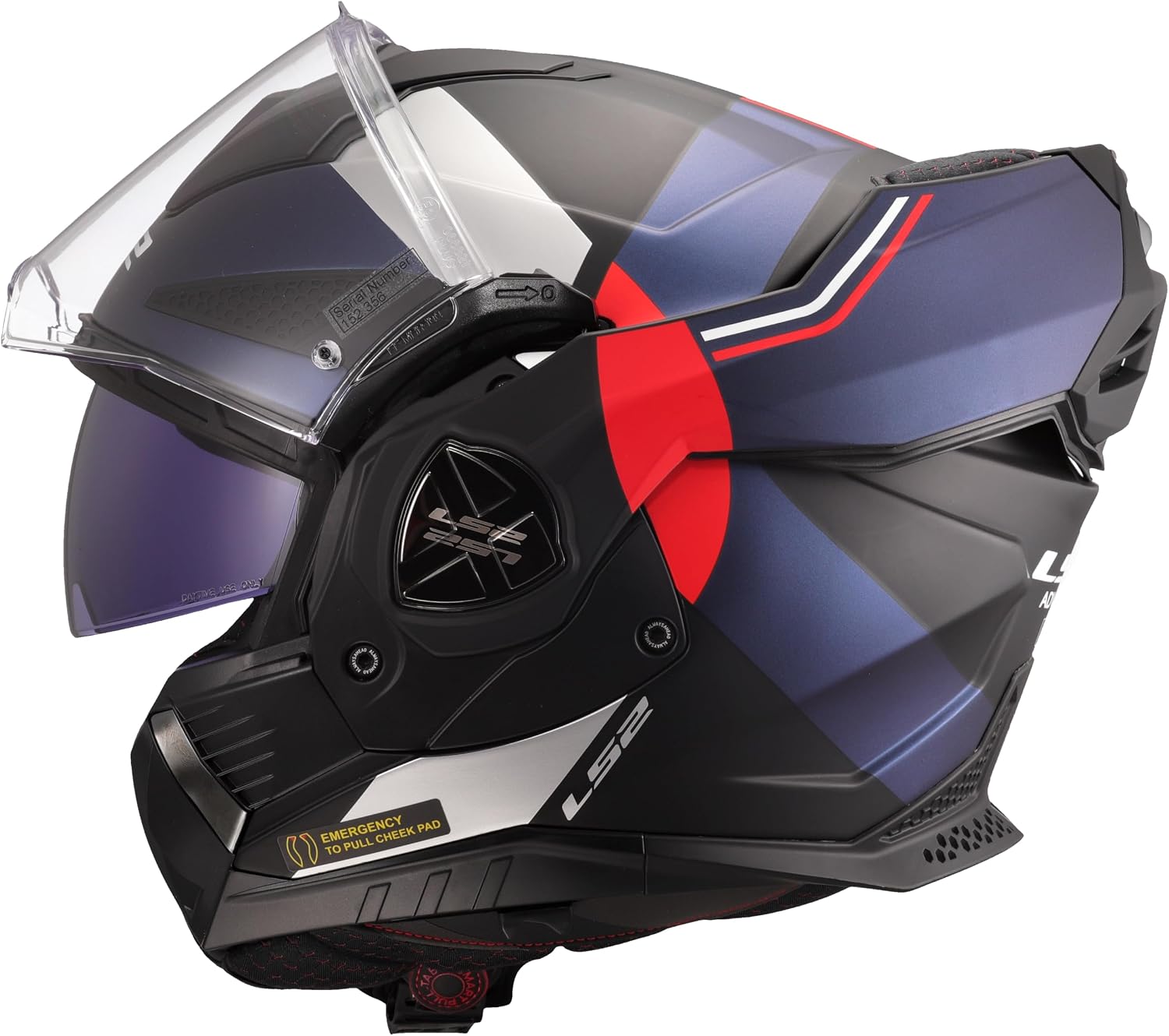 LS2, Modular Motorcycle Helmet ADVANT X ULTRA Matt Blue Red, S