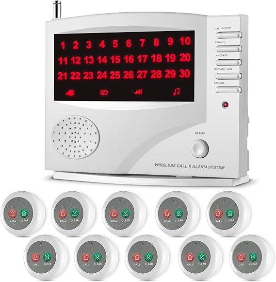 Wireless Nurse Call System with 10 Call Buttons