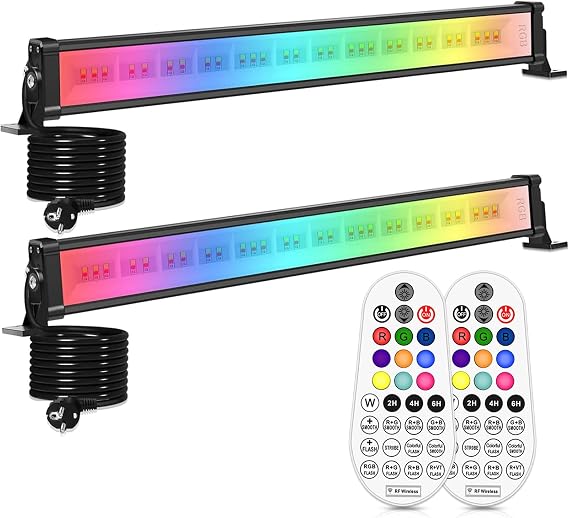 Linke 42W LED Wallwasher mit Fernbedienung RGB LED Strahler - 2 Stück [Energieklasse G]
