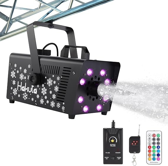 Hakuta 1000W Snow Machine with 8 LED RGB Lights