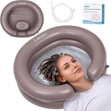 Portable Inflatable Hair Washing Basin for Bedridden - Wash Hair in Bed with Inflatable Shampoo Bowl.For Elderly,Disabled,Injured,Ideal Inflatable Sink for Locs Detox