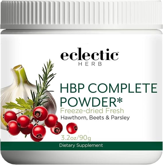 Eclectic Herb - HBP Complete Powder | Circulation & Heart Health Supplement & Drink Mix | Hawthorn, Beets, Garlic, Celery Juice | Vegan, Non-GMO, Gluten Free (3.2 oz | 90 g)