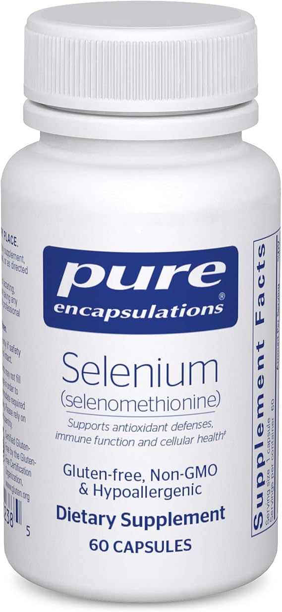 Pure Encapsulations Selenium - 200 mcg - for Healthy Cellular Function, Immune System & Antioxidant Defenses* - Mineral Supplement - Vegan & Gluten Free - 60 Capsules