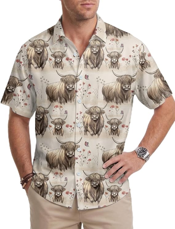 Summer Short Sleeve Button Down Shirt Men, Funny Hawaiian Top, Summer Gifts
