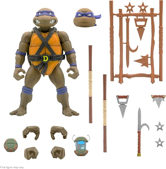Super7 ULTIMATES! Teenage Mutant Ninja Turtles Donatello - 7" TMNT Action Figure with Accessories Classic Cartoon Collectibles and Retro Toys