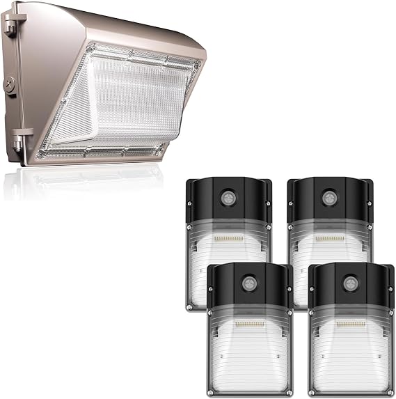 60W 7800LM LED Wall Pack Light with Dusk to Dawn 1 Pack & 30W 3600LM LED Wall Pack Light with Dusk to Dawn 4 Pack