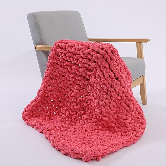 Chunky Knit Throw Blanket, Handmade Throw Blanket, Tight Braided Thick Cable Knit Throw for Sofa Or Bed, Beautiful Home Decor Throw,Couch,Bed, Chair,Sofa,Gift (Color : F, Size : 130x160cm)