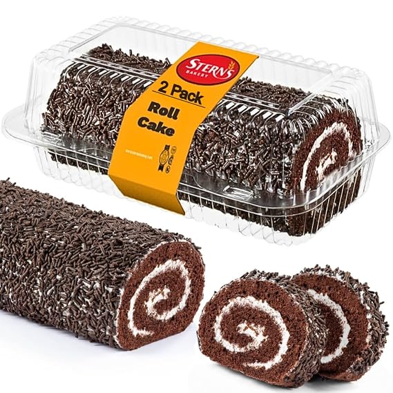 Swiss Roll Cake | Heavenly Roll Cake | Fresh & Delicious | Mothers Day Chocolate Gift, Birthdays & Holidays | Kosher, Dairy & Nut Free | 13 oz Sterns Bakery (2 Pack)