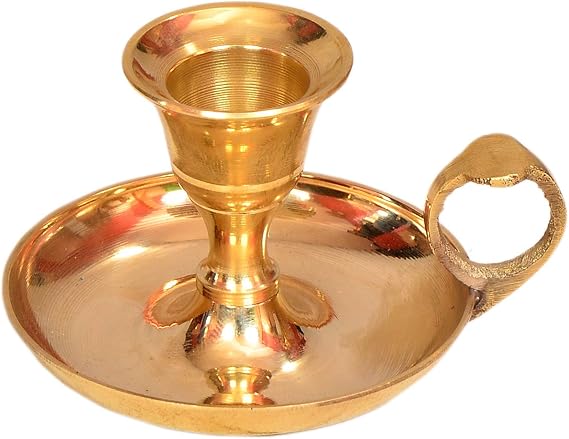 Handle Candle Holder Stand Pure Brass. Candle Stands for Decoration Candle Stands for Living Room Candle Stands for Table Candle Holders Candle Holder Stand Candle Holder for Decoration