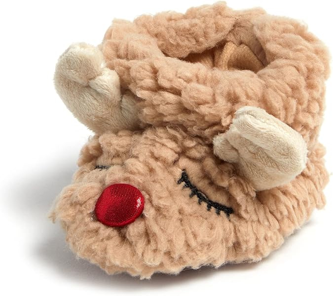 Dearfoams unisex-baby Matching Family Holiday Christmas Reindeer & Turkey Scuff