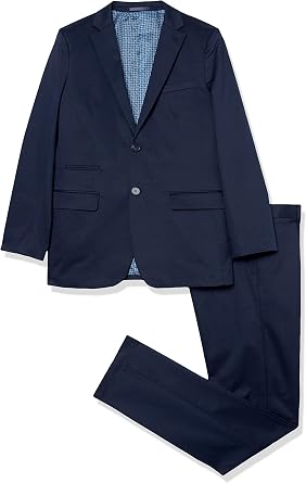 Isaac Mizrahi Boys' Slim Fit Boy's Solid Cotton Stretch Suit
