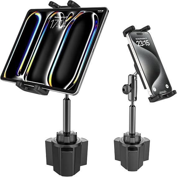 Tablet Holder Car Drink Holder [Super Strong Metal Arm] Truck Cup Holder Tablet Holder Car Cup Holder for iPad Pro 12.9 11 Air Mini Galaxy Tabs 4-12.9 Tables