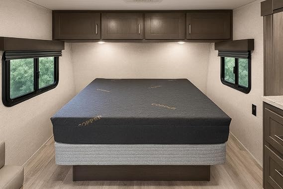 Therapedic 8-inch RV Comfort Series Copper Memory Foam RV Mattress, Copper-Infused Stretch Knit Cover, Cooling, Pressure-Relieving Support (70x75 RV King)