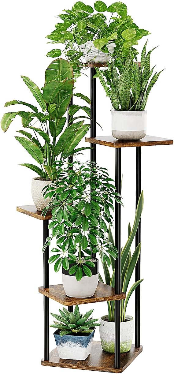 Bamworld Plant Stand Indoor Corner Plant Shelf for Multiple Plants