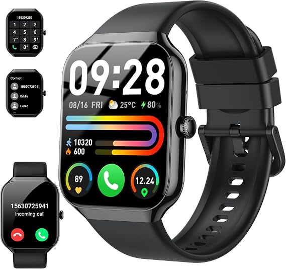 Smart Watch(Answer/Make Call), 1.96" HD Smartwatch for Men Women, 2026 Fitness Watch with 110+ Sport Modes/Heart Rate/Sleep Monitor/Pedometer, IP68 Waterproof Fitness Activity Tracker for Android iOS