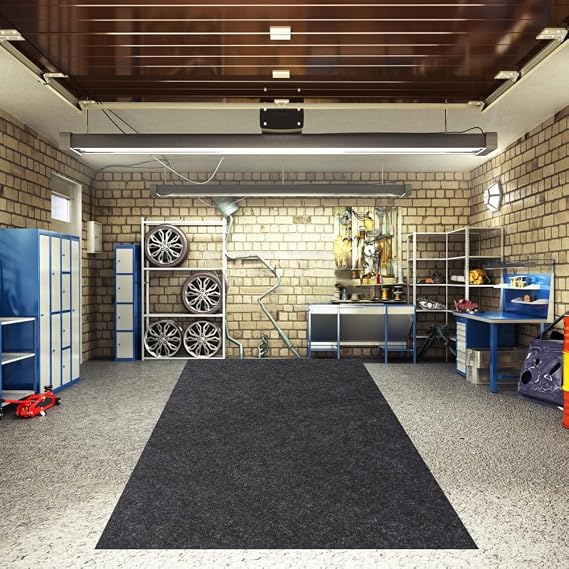 100 x 88 Inch Multi-Purpose Garage Floor Mat, Absorbent Oil Pad, Premium Maintenance Mat,Protective Flooring for Under Cars (100'',Rectangular,Black)