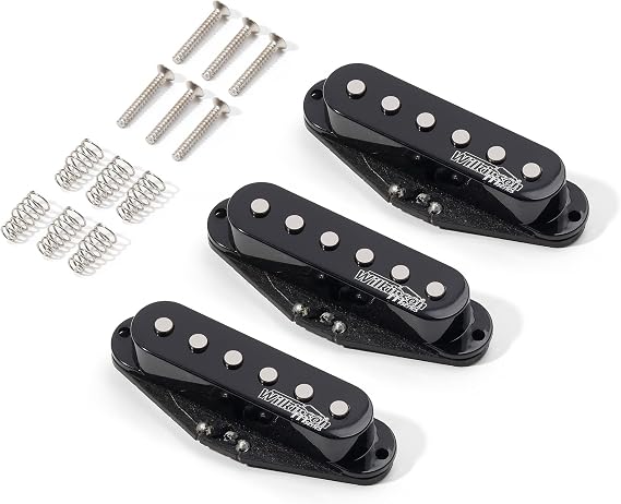 Wilkinson Guitar Parts Alnico 5 Single Coil Pickup for Telecaster Guitar,Neck&Bridge Pickups Set replaceable TL Style Electric Guitar(WOHAS Black)