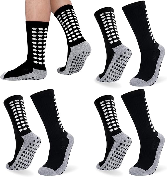 Zuimei 3 Pairs Football Grip Socks for Men Kids, Grip Socks Football Socks
