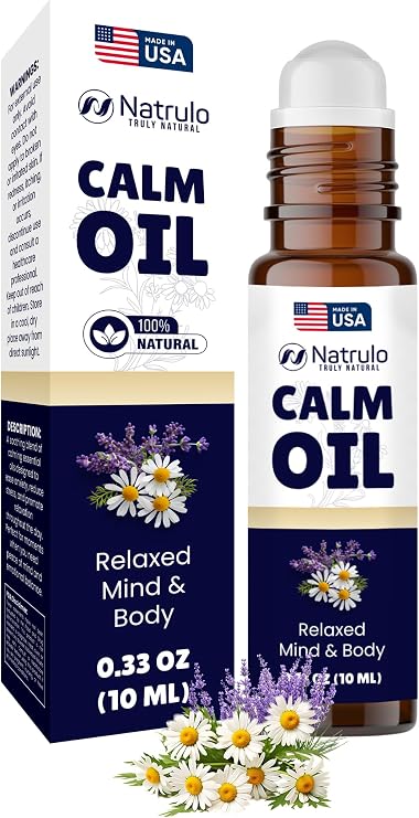 Calm Essential Oil Roll On Calming Essential Oils with Lavender & Chamomile Stress Relief, Relaxation & Skin-Soothing Aromatherapy Essential Oil Roller Self Care & Relaxation Gifts for Women
