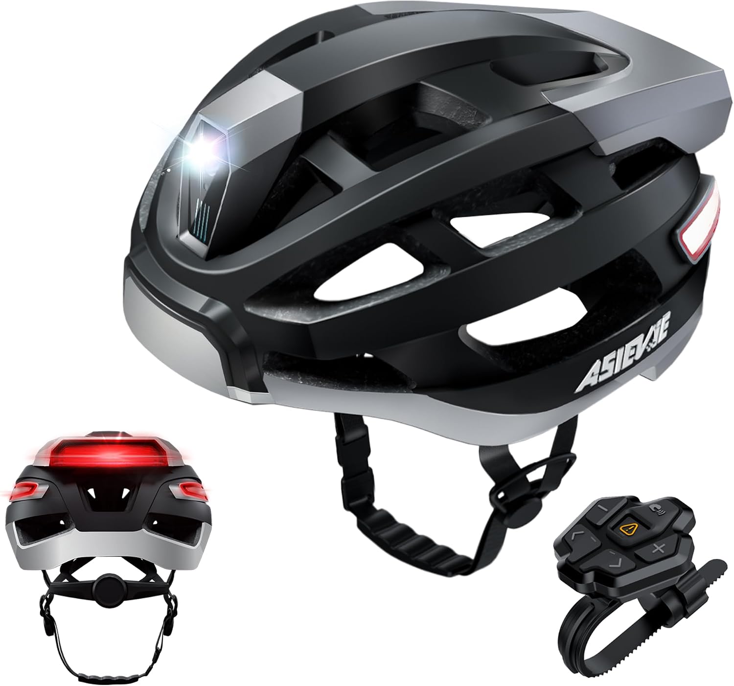 Smart Bike Helmet with Bluetooth, LED Headlight, Turn Signals, and Noise-Cancelling Headphones - IPX5 Waterproof, Long Battery Life