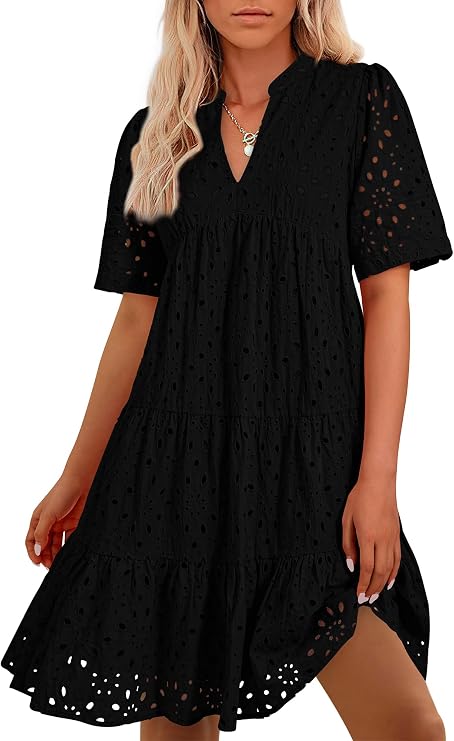 BTFBM Eyelet Boho Summer Dresses for Women 2026