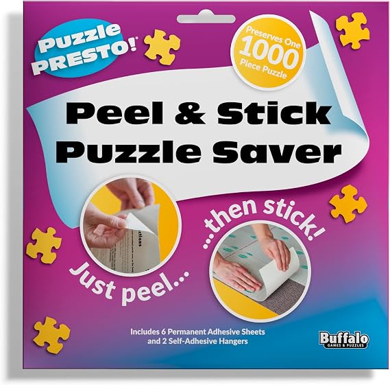 Buffalo Games Puzzle Saver, 6 Sheets & 2 Hangers, Puzzle Preservation Kit