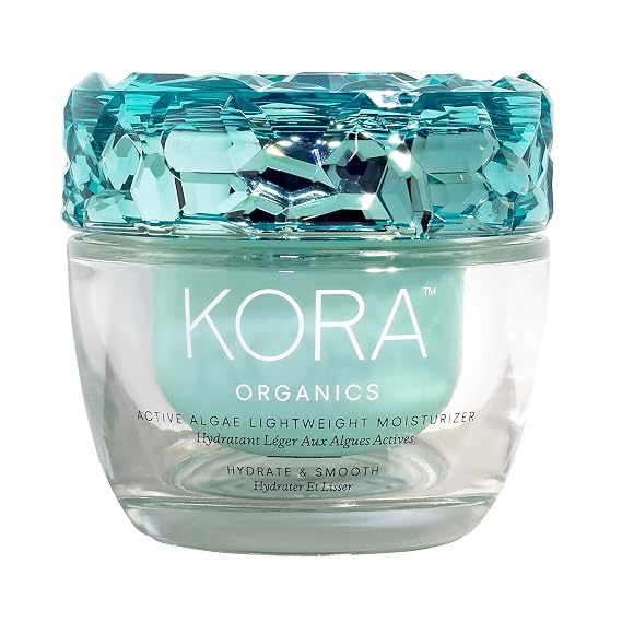 KORA Organics Active Algae Lightweight Face Gel Moisturizer, Refillable Jar