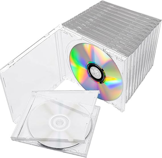 12 PCS Plastic CD Jewel Case 10.4 mm Standard CD DVD Cover Clear Single DVD Disc Case Transparent DVD Jewel Case for Protection Replacement