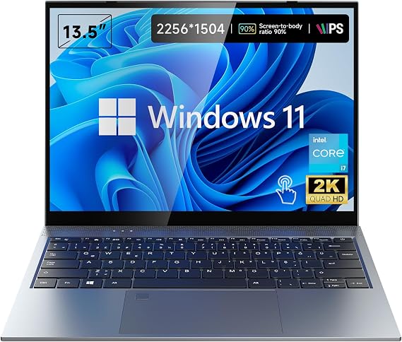 BLUEING Laptop Computer, 13.5" IPS 2256 x 1504 Display, Quad-Cores Core i7-1065G7(Up to 3.9GHz), 8GB LPDDR4 RAM 256GB SSD, WiFi 6, Type-C, Fingerprint, Backlit KB