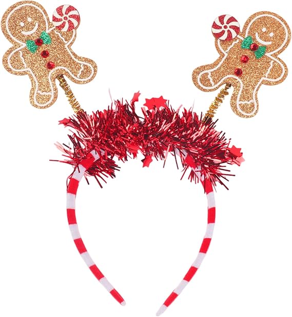 Antler Headbands Deer Bell Bow Christmas Design Glitter Pink Headband
