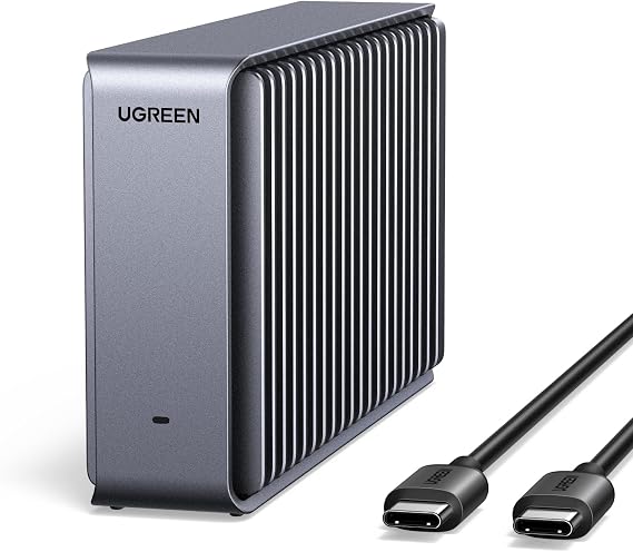 UGREEN 40Gbps M.2 NVMe SSD Enclosure for Thunderbolt 5/USB4, Up to 3848MB/s | Fanless Aluminum Case, Dual-Sided Heat Sink for M5/M4 MacBook Pro, MacBook Air, Mac mini, Windows PC (SSD Not Included)