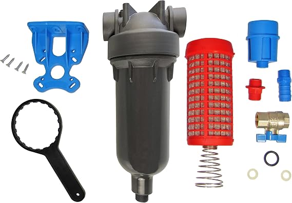KleenWater HotSpin High Temperature Hot Water Filter, Periodically Open Drain Valve to Clean Screen, For Dirt Sediment Sand Silt and Grit Entrapment, 90 Micron