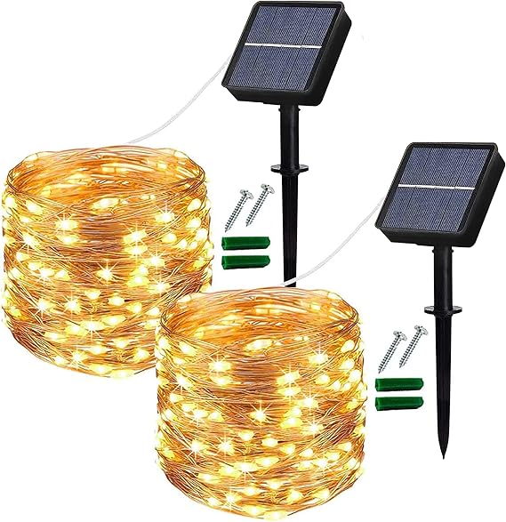 Lezonic Solar String Lights, 2Pack Total 240 LED/80FT Solar Garden Lights [Energy Class A+++]