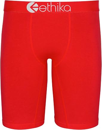 Ethika Mens Staple Boxer Brief, 4-Way Stretch with Signature Waistband, No Ride-Up Comfort - Black OG - Contrast